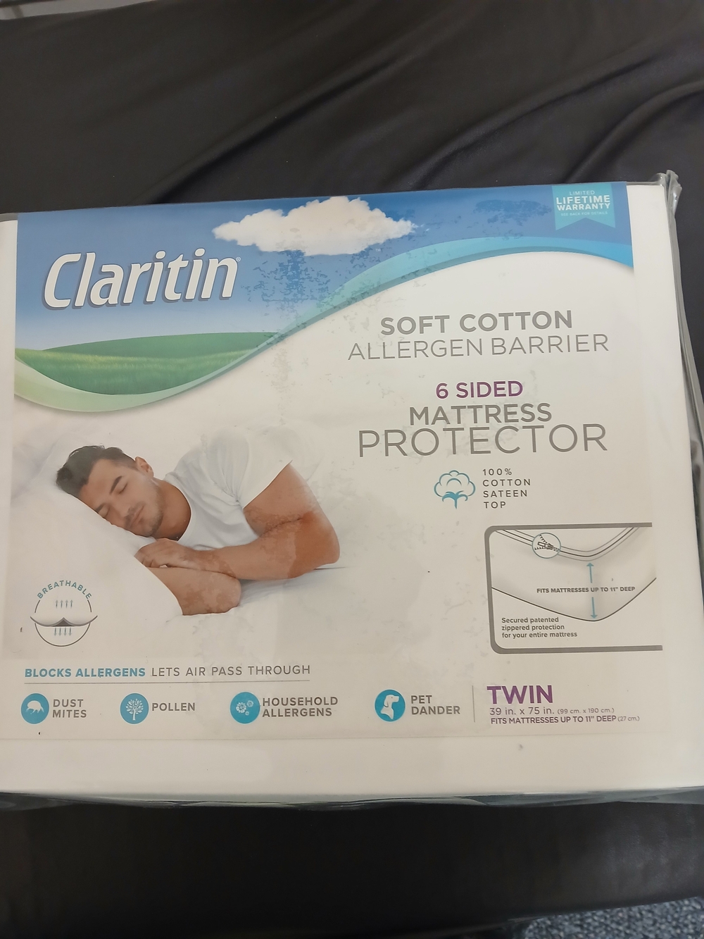 Soft Cotton Allergen Barrier Twin Mattress Protector - White